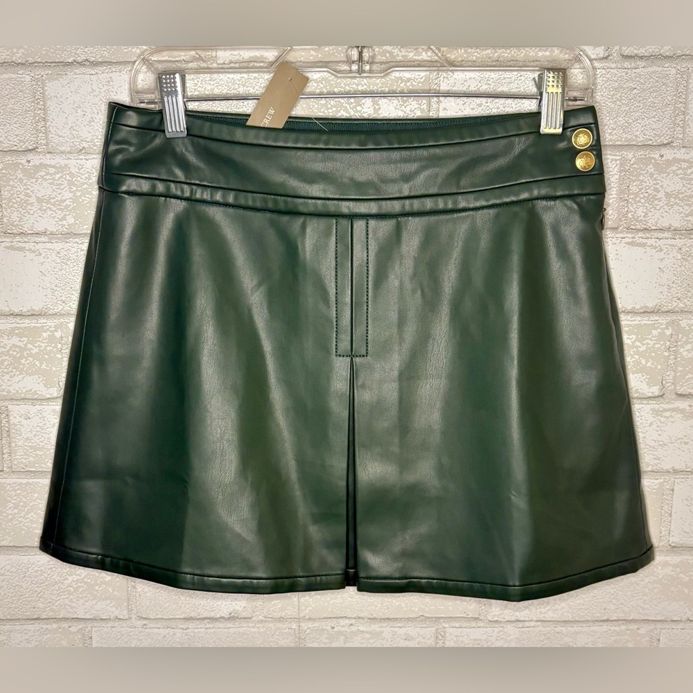 J. Crew Center-pleat mini skirt in faux leather